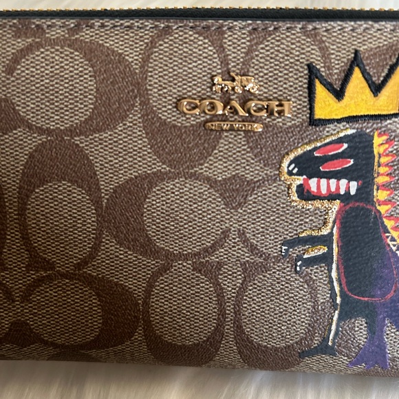 Coach X Jean Michel Basquiat Long Zip Around Wallet In Signature Canvas - Picture 4 of 4